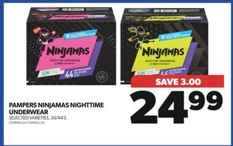 Real Canadian Superstore Pampers ninjamas nighttime underwear, 34/44's offer