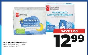 Real Canadian Superstore Pc training pants, 20-44's offer