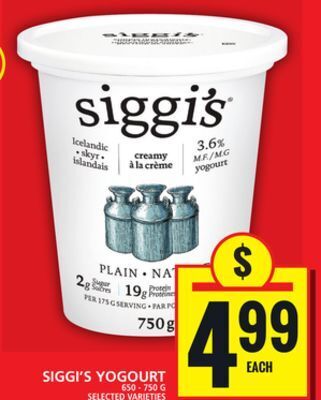 Food Basics Siggi's yogourt offer