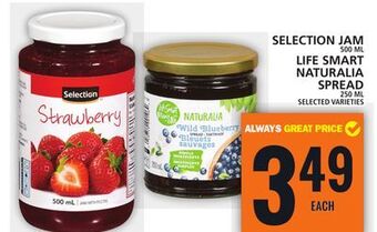 Food Basics Selection jam or life smart naturalia spread offer