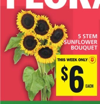 Food Basics 5 stem sunflower bouquet offer