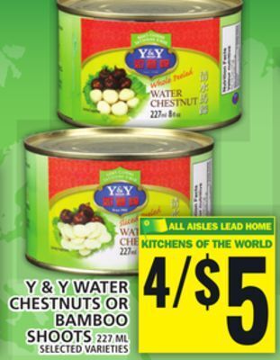 Food Basics Y&y water chestnuts or bamboo shoots offer