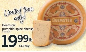 Fortinos Beemster pumpkin spice cheese offer