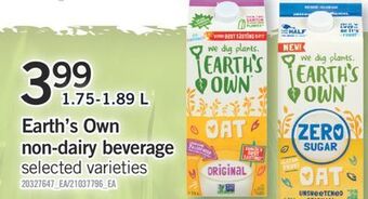 Fortinos Earth's own non-dairy beverage offer