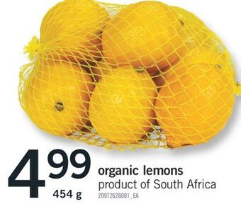 Fortinos Organic lemons, 454 g offer