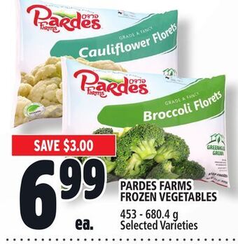 Metro Pardes farms frozen vegetables offer
