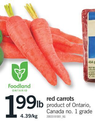 Fortinos Red carrots offer