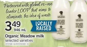 Fortinos Organic meadow milk offer