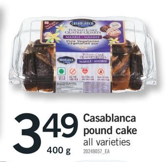Fortinos Casablanca pound cake, 400 g offer