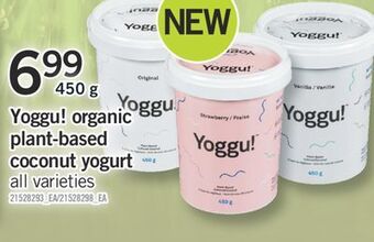 Fortinos Yoggu! organic plant-based coconut yogurt offer
