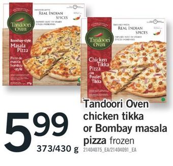 Fortinos Tandoori oven chicken tikka or bombay masala pizza offer