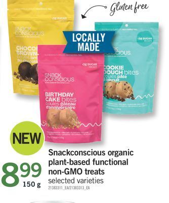 Fortinos Snack conscious organic plant-based functional non-gmo treats offer