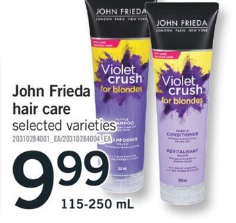 Fortinos John frieda hair care offer