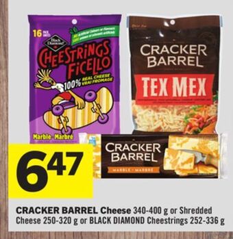 Foodland Cracker barrel cheese 340-400 g or shredded cheese 250-320 g or black diamond cheestrings 252-336 g offer