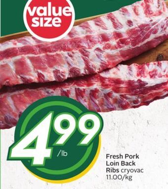 Sobeys Fresh pork loin back ribs offer