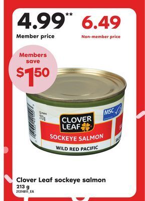 Independent Grocer Clover leaf sockeye salmon, 213 g offer