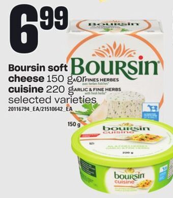 Independent Grocer Boursin soft cheese, 150 g or cuisine, 220 g offer