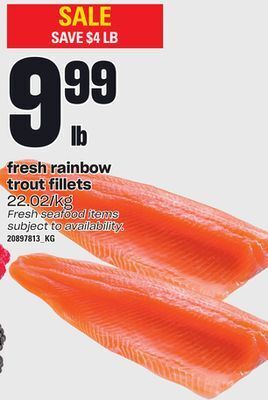 Independent Grocer Fresh rainbow trout fillets offer