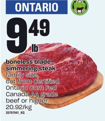 Independent Grocer Boneless blade simmering steak offer