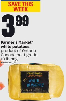 Independent Grocer Farmer's market white potatoes, 10 lb bag offer