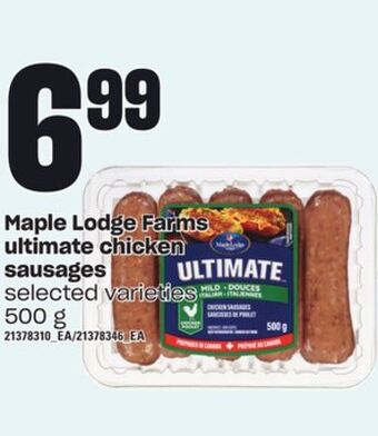 Independent Grocer Maple lodge farms ultimate chicken sausages, 500 g offer