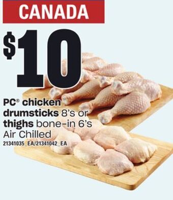 Independent Grocer Pc chicken drumsticks 8's or thighs bone-in 6's offer