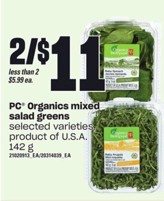Independent Grocer Pc organics mixed salad greens, 142 g offer
