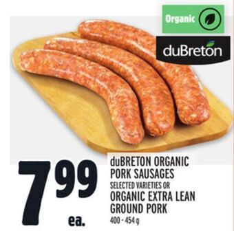 Metro Dubreton organic pork sausages offer