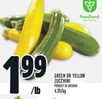 Metro Green or yellow zucchini offer