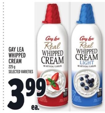 Metro Gay lea whipped cream offer