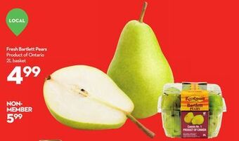Longo's Fresh bartlett pears offer