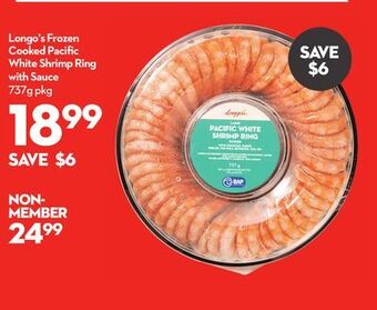 Longo's Longo's frozen cooked pacific white shrimp ring with sauce offer