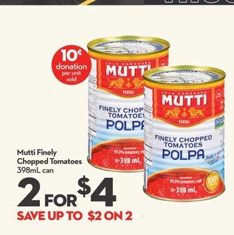 Longo's Mutti finely chopped tomatoes offer