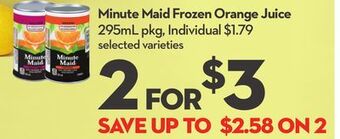 Longo's Minute maid frozen orange juice offer