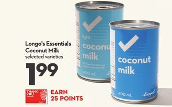 Longo's Longo's essentials coconut milk offer
