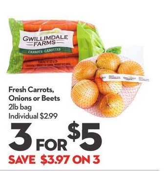 Longo's Fresh carrots, onions or beets offer