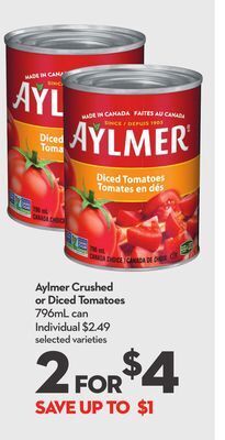 Longo's Aylmer crushed or diced tomatoes offer