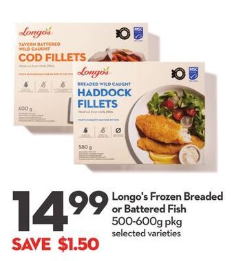 Longo's Longo's frozen breaded or battered fish offer