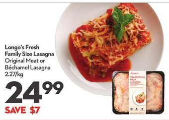 Longo's Longo's fresh family size lasagna offer
