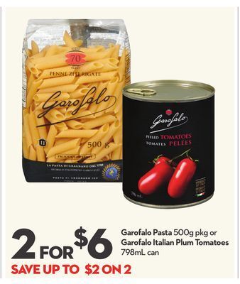 Longo's Garofalo pasta 500g pkg or garofalo italian plum tomatoes 798ml can offer