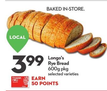 Longo's Longo's rye bread offer