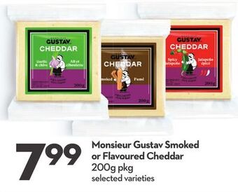 Longo's Monsieur gustav smoked or flavoured cheddar offer