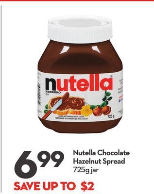 Longo's Nutella chocolate hazelnut spread offer