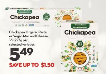 Longo's Chickapea organic pasta or vegan mac and cheese offer