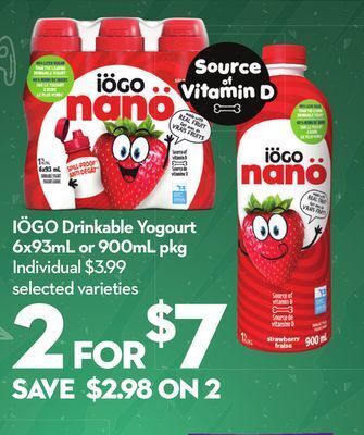Longo's Iögo drinkable yogourt offer