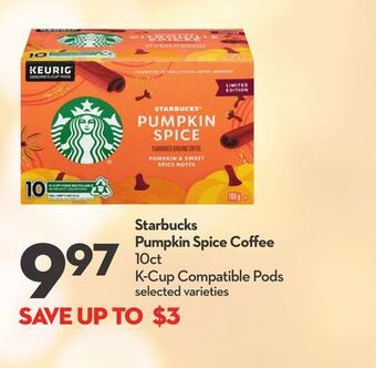 Longo's Starbucks pumpkin spice coffee k-cup compatible pods offer