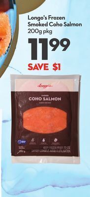 Longo's Longo's frozen smoked coho salmon offer