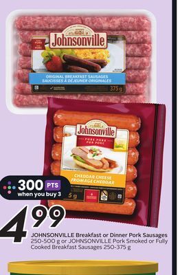 Sobeys Breakfast or dinner pork sausages offer