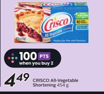 Sobeys All-vegetable shortening offer