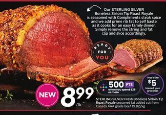 Sobeys Fresh boneless sirloin tip roast royale offer